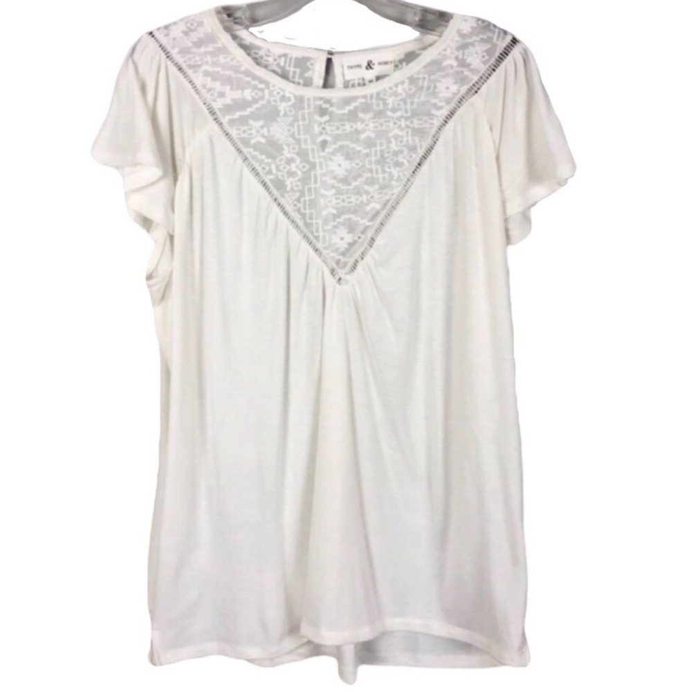 Thyme & Honey Cream Top with Lace